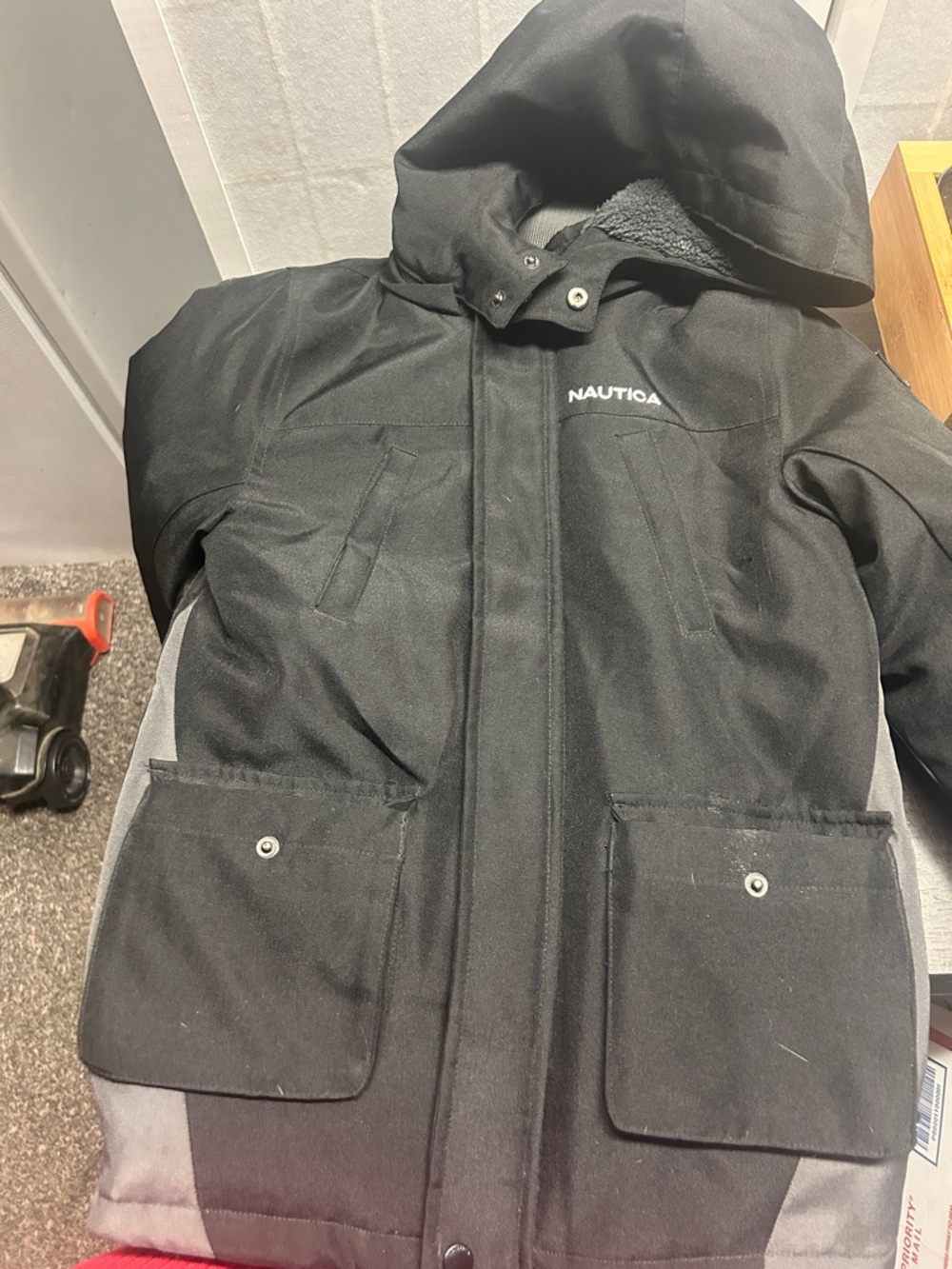 Nautica Black Kids Puffer Jacket with Hood